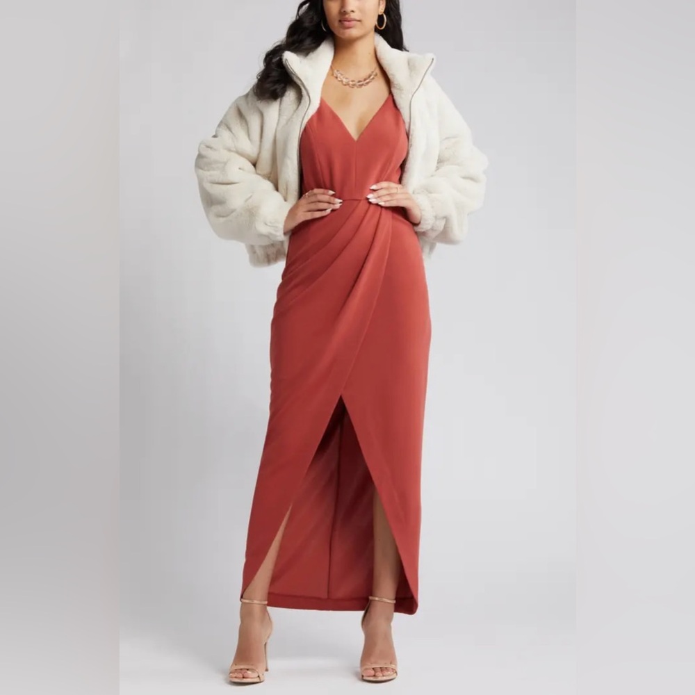 WAYF - Nordstrom Rust Dress Maxi Gown - Size L - Picture 5 of 9